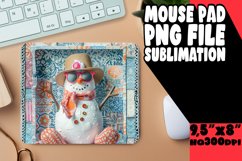 Christmas in July Snowman Mouse Pad - Winter Whimsical Product Image 1