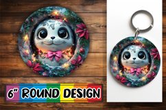 Creative Circle Design Keychain Template , Holiday Animals Product Image 1