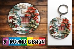 Springtime Beauty in Circle Kaychain Sublimation 3D Print Product Image 1