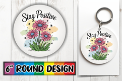 Sublimation Car Coaster Joy, Flowers Quote Product Image 1