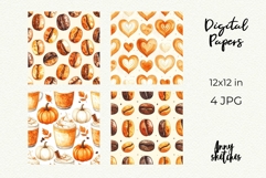 Fall Halloween Backgrounds Ghost Cafe Digtal Papers Product Image 2