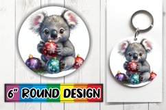 Charming Round Design Keychain PNG , Xmas Product Image 1
