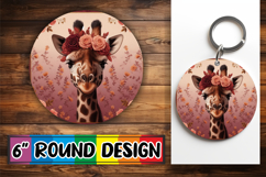 Radiant Circle Keychain Magic PNG, Giraffe Product Image 1