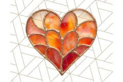 Stained Glass Heart PNG Clipart in Pastel and Bright Colors Product Image 5