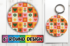 Timeless Round Keychains PNG, Valentine's Pattern Product Image 1