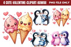 Cute Valentine Kawaii Clipart PNG Product Image 1