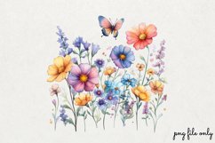 Wild flowers butterflies and dragonfly Clipart PNG Product Image 1
