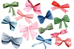 Watercolor clipart colorful bows.Clipart- PNG Birthday party Product Image 2