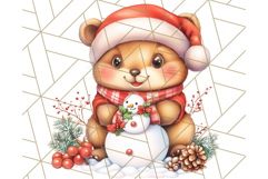 Vintage Christmas Clipart PNG, Cute Animals Holiday Elements Product Image 5
