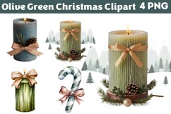 Olive Green Christmas Clipart Product Image 1