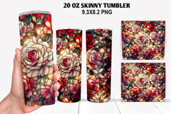 Flower Skinny Tumbler 20oz Wrap Design, Flowers Tumble PNG Product Image 1