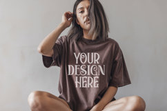 Brick Comfort Colors 1717 T-shirt Mockups, Real Model Mo Product Image 1