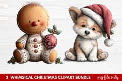 Whimsical Christmas Clipart | Cute Festive Holiday PNG Product Image 1