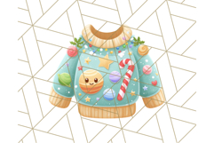 Alien Christmas Clipart, Cute Outer Space Holiday PNG Product Image 5