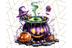 Bright Halloween Dinosaur PNG Clipart with Holiday Elements Product Image 5