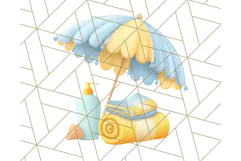 Sky Blue and Sunshine Yellow Summer Clipart PNG, Tropical Product Image 5
