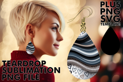 Fashionable Teardrop Earrings Art, Pattern Product Image 1