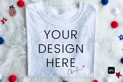 4th Of July White T-Shirt Mockup Flatlay Product Image 1
