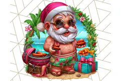 Summer Christmas Clipart PNG, Tropical Holiday Art Clip Art Product Image 5