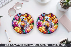 Dove Car Coaster Sublimation, Valentines Coaster PNG Product Image 1