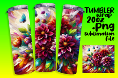 STYLISH 20oz Sublimation Design , Flowers Product Image 1