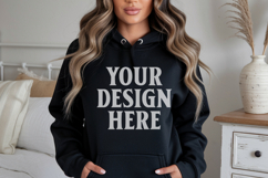 Black Gildan 18500 Hoodie Sweatshirt Mockup, 185 mock up Product Image 1