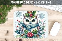 Owl Mouse pad Sublimation - Christmas Animal PNG Design Product Image 1