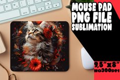 Playful Funny Feline Sublimation Mousepad PNG Product Image 1