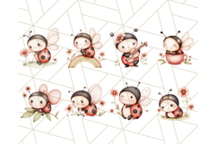 Adorable Ladybug Clipart PNG, Kawaii Cute Bug Illustrations Product Image 8