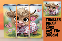 LUXURIOUS 20oz Tumbler Artwork , Cute Cow Product Image 1