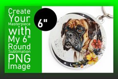 Modern Round Dog Sublimation Keychain Product Image 1