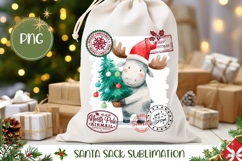 Cartoon Christmas Moose Santa Sack, Kids Gift Bag Design Product Image 1