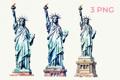 Statue of Liberty PNG 4th of July Watercolor Clipart Product Image 1