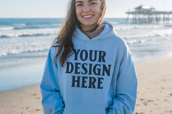 Carolina Blue Gildan 18500 Hoodie Mockup, G18000 Hoodie Mode Product Image 1