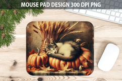 Cat Mouse pad Sublimation - Thanksgiving PNG Design Product Image 1