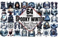 Gothic Spooky Winter Clipart Bundle PNG Product Image 1