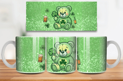 Cute Lucky Bear with Beer Mug Wrap PNG Sublimation Design Product Image 1