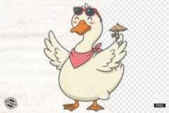 Summer Silly Goose Clipart PNG Product Image 1
