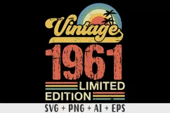 Vintage 1961 Limited edition SVG - 62nd Birthday SVG T-shirt Product Image 1