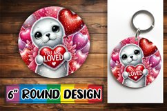 Joyful Car Coaster Round Style PNG, Valentines Product Image 1