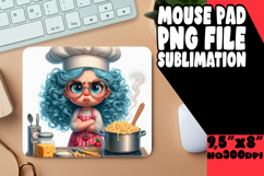 Radiant Mouse Pad Sublimation PNG, Girl Grumpy Product Image 1