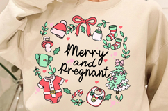 Merry And Pregnant Png, Christmas Pregnancy Png, Holiday Png Product Image 2
