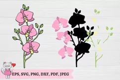 Orchid Flower SVG cut file, orchid silhouette, for cricut Product Image 3