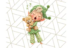 Santa’s Pajama Day Clipart, Cute Christmas Bedtime PNG Product Image 5