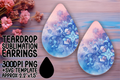 Artistic Teardrop Earrings Design for Crafting , Watercolor Product Image 1