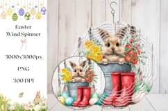 Bunny Wind Spinner, Easter Basket Wind Spinner Design Product Image 1