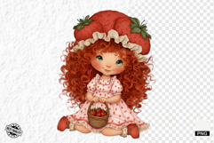 Summer Strawberry Girl Clipart Product Image 1