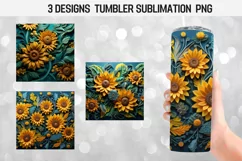 Sunflower Tumbler Wrap Sublimation Designs|Flower Tumbler Wr Product Image 1