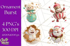 Christmas Ornament Clipart PNG Cute Holiday Illustrations Product Image 1