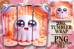 Sweet reflections 20oz tumbler wrap, 3D Cute Ghost Product Image 1